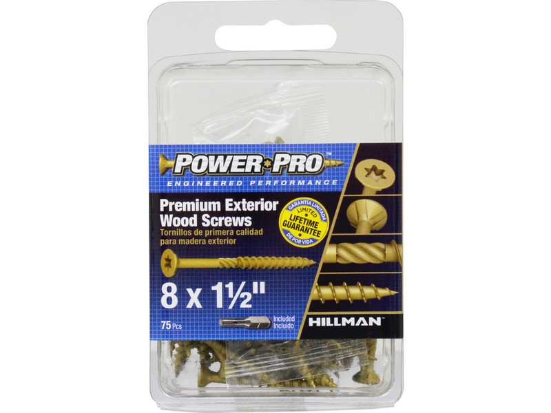 Hillman Power Pro No. 8  S X 1-1/2 in. L Star Flat Head Exterior Deck Screws 75 pk