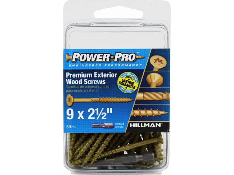 Hillman Power Pro No. 9  S X 2-1/2 in. L Star Flat Head Exterior Deck Screws 50 pk