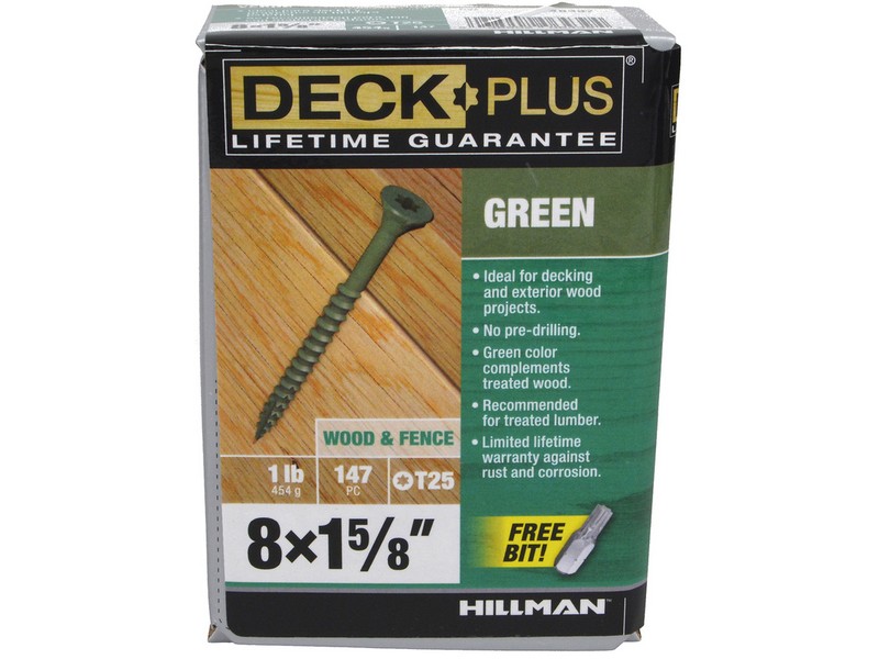 Deck Plus No. 8  S X 1-5/8 in. L Star Flat Head Exterior Deck Screws 1 lb