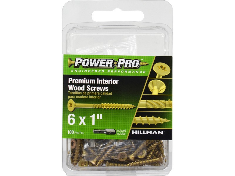 Hillman Power Pro No. 6  S X 1 in. L Star Wood Screws 100 pk