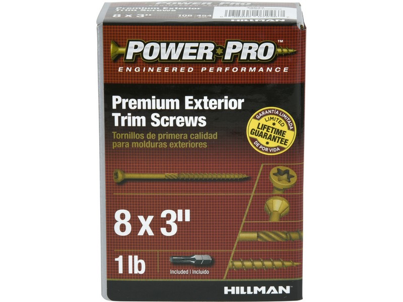 Hillman Power Pro No. 8  S X 3 in. L Star Trim Screws 1  1 pk