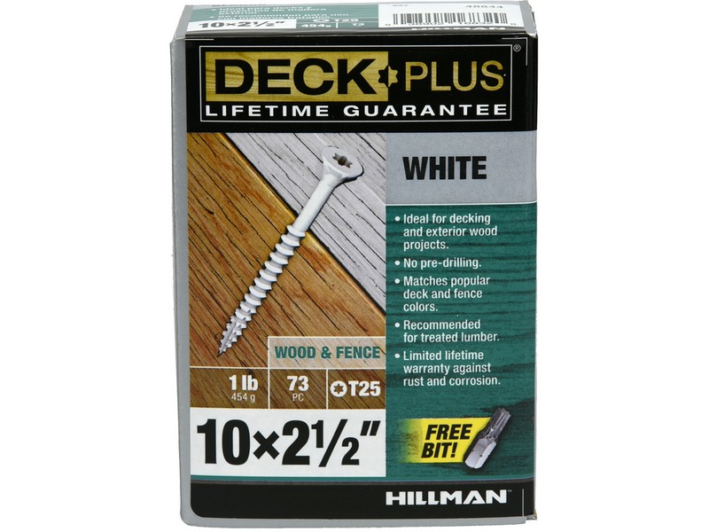 Deck Plus No. 10  S X 2-1/2 in. L Star Flat Head Exterior Deck Screws 1 lb