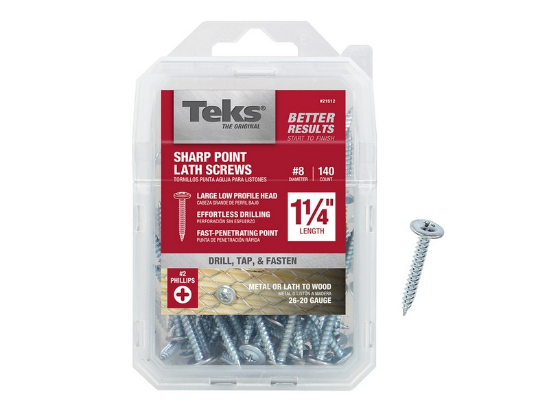 Teks No. 8  S X 1-1/4 in. L Phillips Truss Head Lath Screws 140 pk