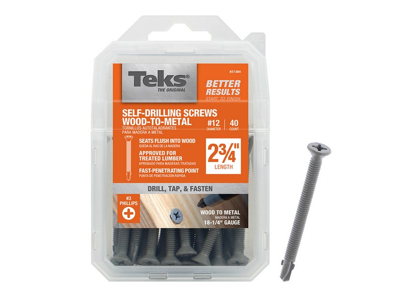 Teks No. 12  S X 2-3/4 in. L Phillips Flat Head Construction Screws 40 pk