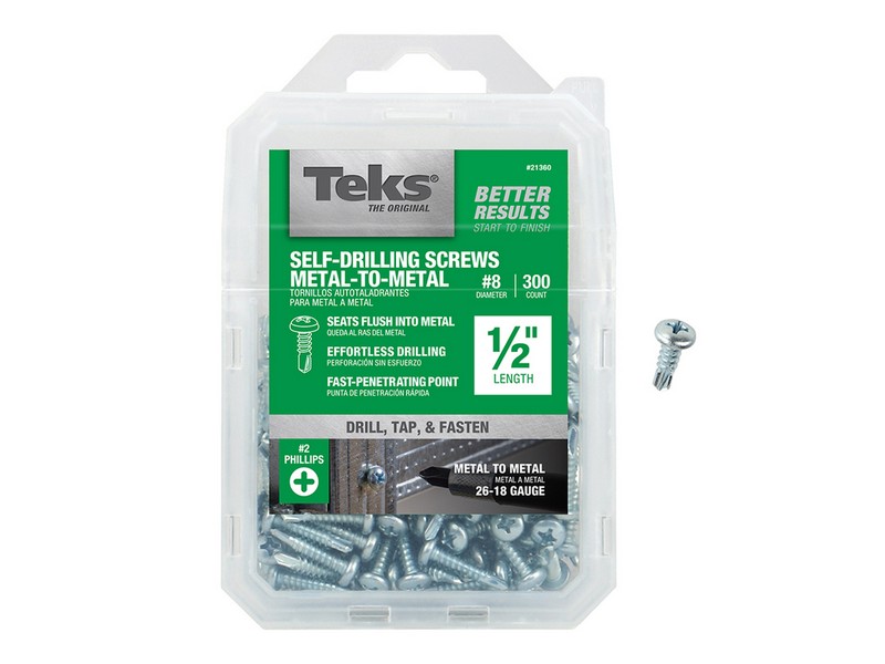 Teks No. 8  S X 1/2 in. L Phillips Pan Head Sheet Metal Screws 300 pk