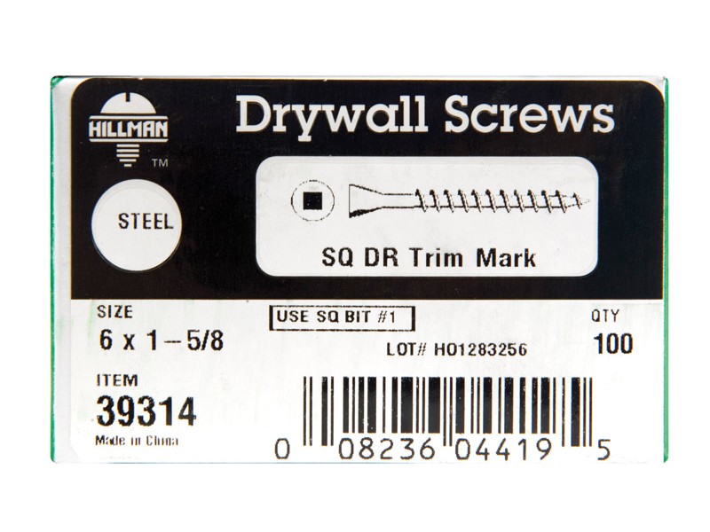 Hillman No. 6  S X 1-5/8 in. L Square Drywall Screws 100 pk