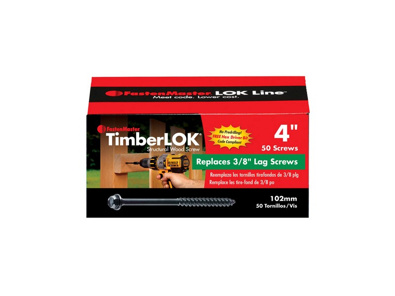 FastenMaster TimberLOK No. 10  S X 4 in. L Hex Epoxy Wood Screws 50 pk