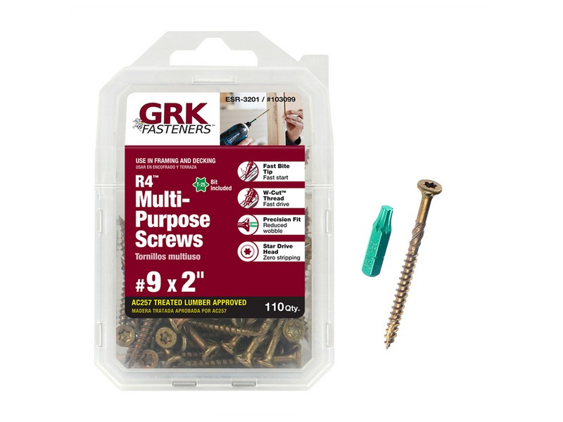 GRK Fasteners R4 No. 9  S X 2 in. L Star Coated Multi-Purpose Screws 110 pk