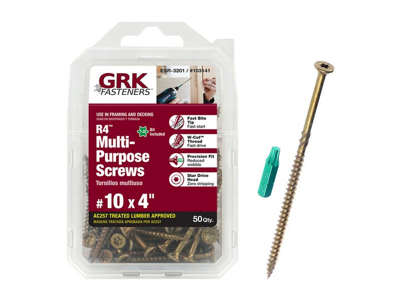 GRK Fasteners R4 No. 10  S X 4 in. L Star Coated Multi-Purpose Screws 50 pk