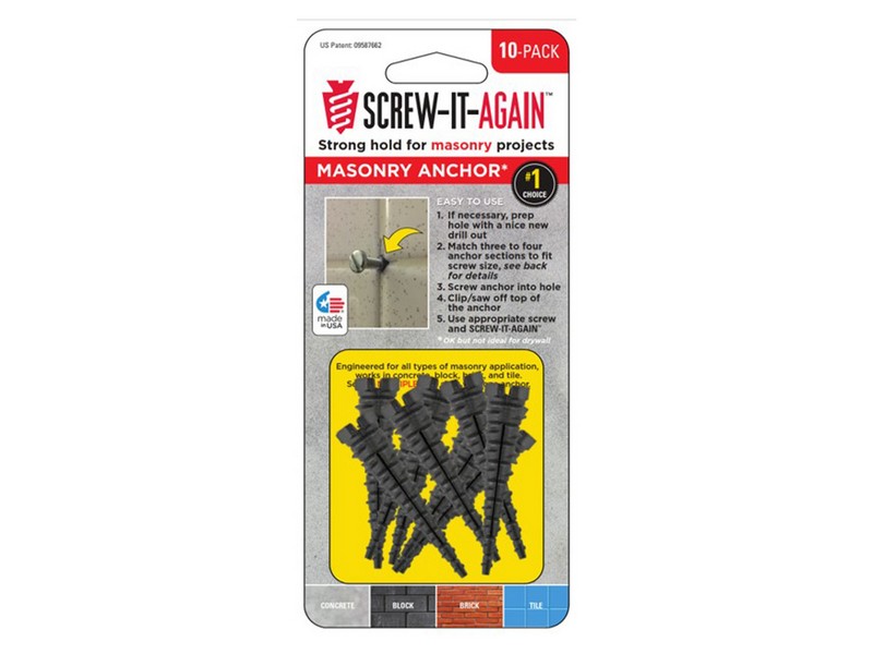 Screw-it-Again 1/4 in. D X 2 in. L Polypropylene Hex Head Masonry Anchor 10 pk