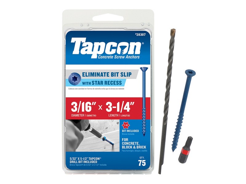 Tapcon 3-1/4 in. L Star Flat Head Concrete Screws 75 pk