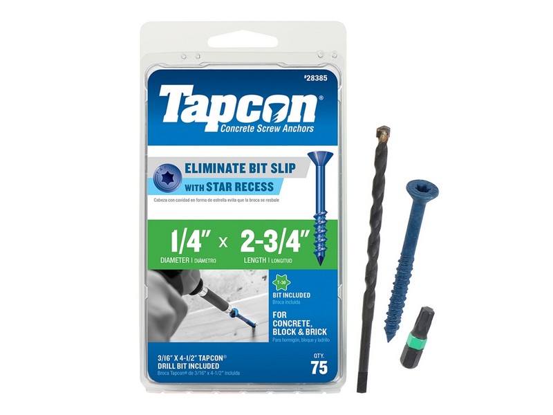 Tapcon 2-3/4 in. L Star Flat Head Concrete Screws 75 pk