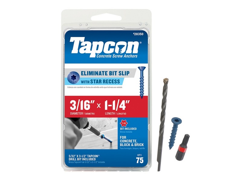 Tapcon 1-1/4 in. L Star Flat Head Concrete Screws 75 pk
