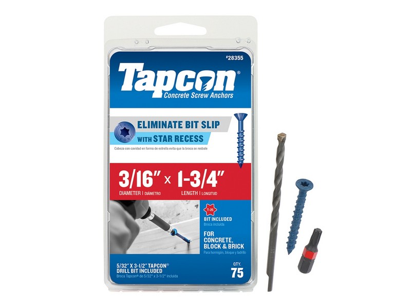 Tapcon 1-3/4 in. L Star Flat Head Concrete Screws 75 pk