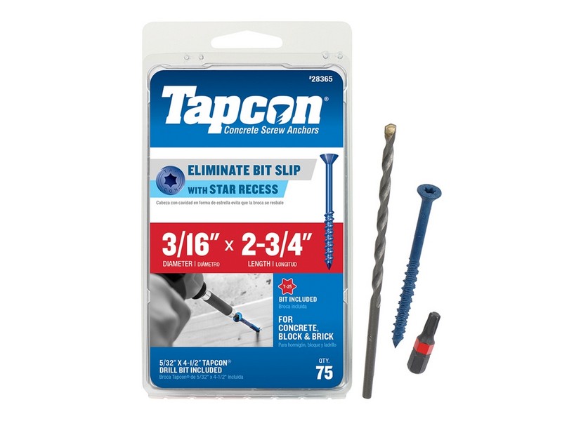 Tapcon 2-3/4 in. L Star Flat Head Concrete Screws 75 pk