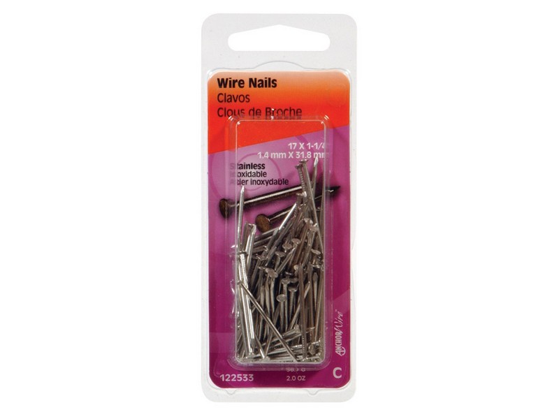 Hillman 17 Ga. G X 1-1/4 in. L Stainless Steel Wire Nails 1 pk 2 oz