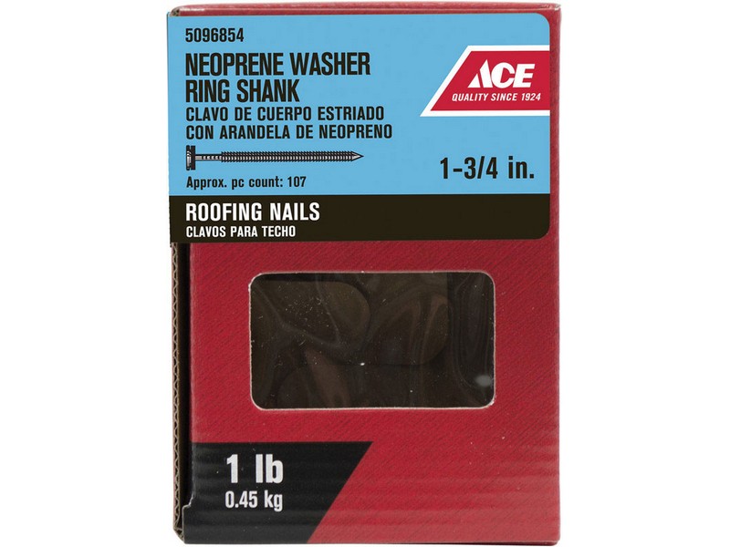 Ace 1-3/4 in. Roofing Galvanized Steel Nail Round Head 1 lb