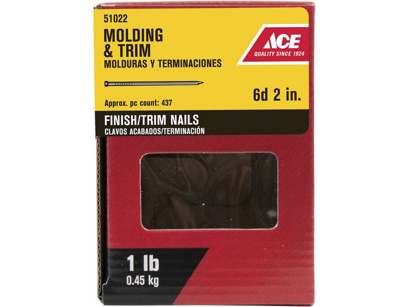 Ace 6D 2 in. Finishing Black Coating Steel Nail Brad Head 1 lb