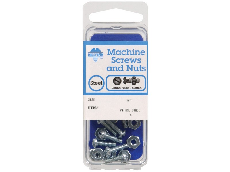 Hillman No. 6-32  S X 3/4 in. L Slotted Round Head Zinc-Plated Steel Machine Screws 10 pk