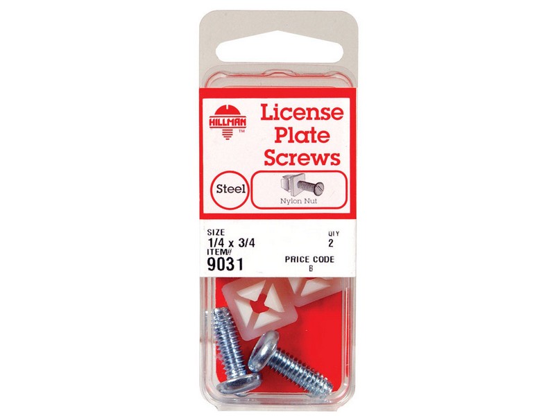 Hillman No. 14  S X 3/4 in. L Slotted Square Head License Plate Screws 2 pk