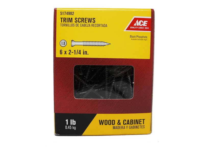 Ace No. 6  S X 2-1/4 in. L Square Black Phosphate Screws 1 lb 190 pk