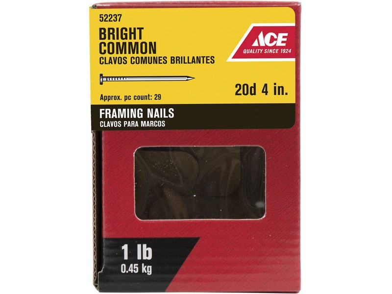 Ace 20D 4 in. Framing Bright Steel Nail Round Head 1 lb