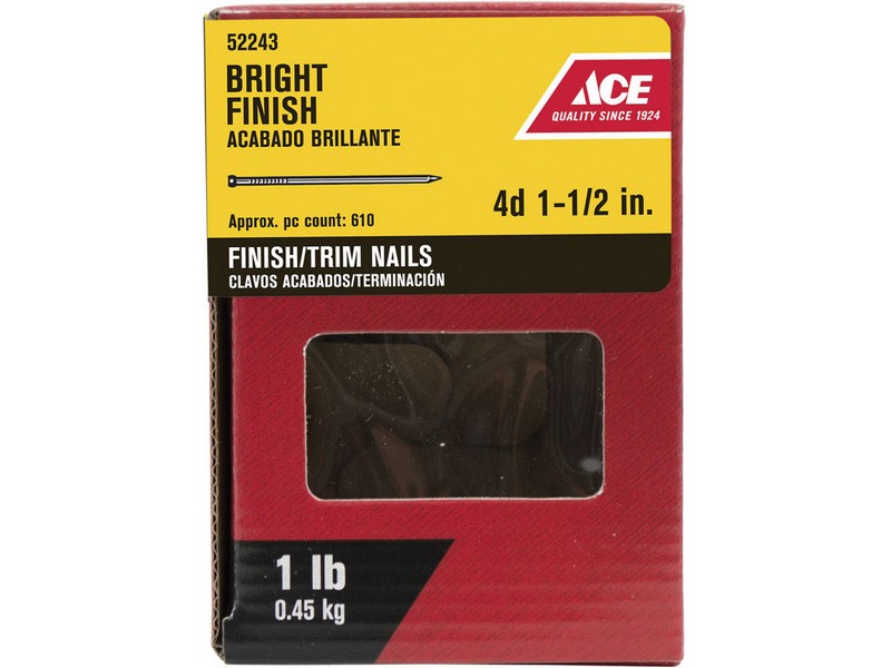 Ace 4D 1-1/2 in. Finishing Bright Steel Nail Countersunk Head 1 lb