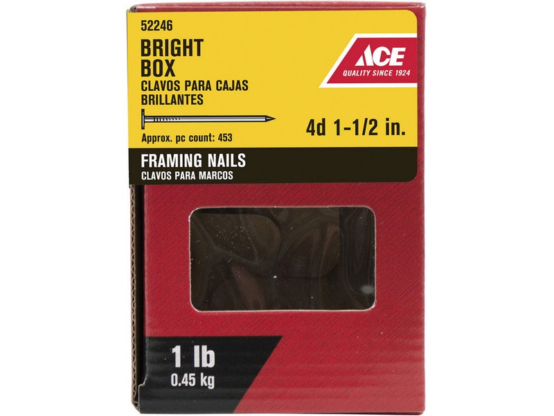 Ace 4D 1-1/2 in. Framing Bright Nail Flat Head 1 lb