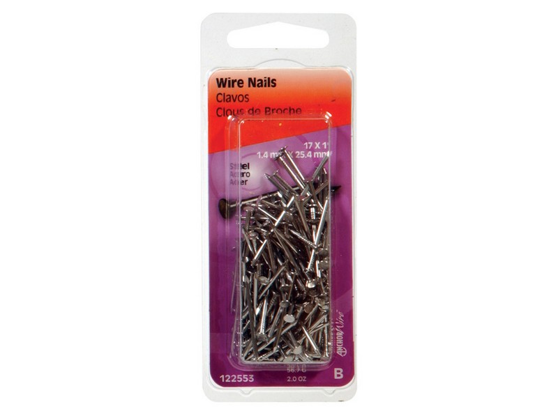 Hillman 17 Ga. G X 1 in. L Bright Steel Wire Nails 1 pk 2 oz