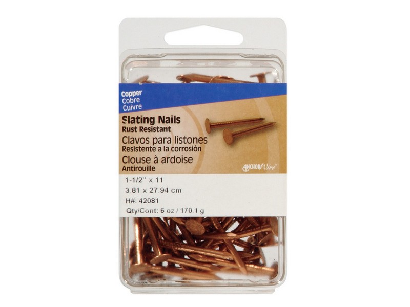 Hillman 1-1/2 in. Slate Copper Nail Flat Head