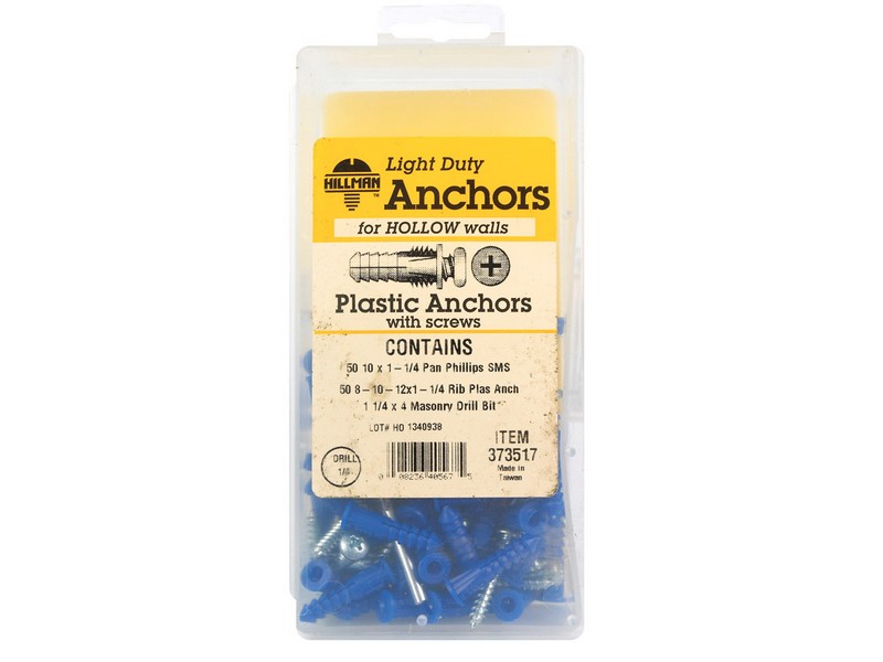 Hillman 0.164 in. D X 1-1/4 in. L Plastic Pan Head Ribbed Anchor Kit 101 pk