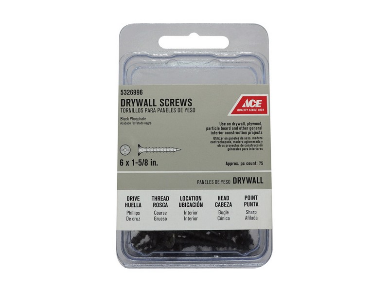 Ace No. 6 wire S X 1-5/8 in. L Phillips Drywall Screws 75 pk