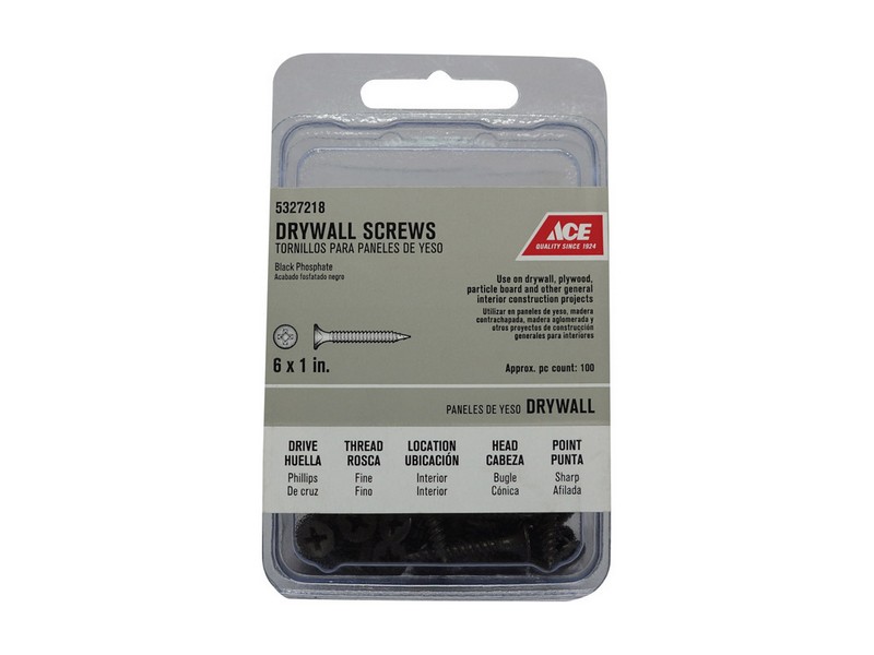 Ace No. 6 wire S X 1 in. L Phillips Drywall Screws 100 pk