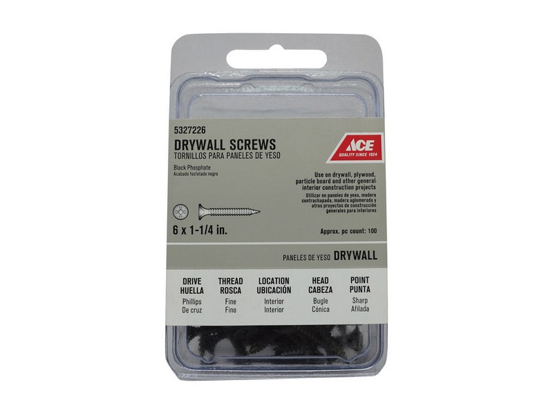 Ace No. 6 wire S X 1-1/4 in. L Phillips Drywall Screws 100 pk