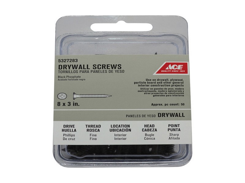 Ace No. 8 wire S X 3 in. L Phillips Drywall Screws 50 pk