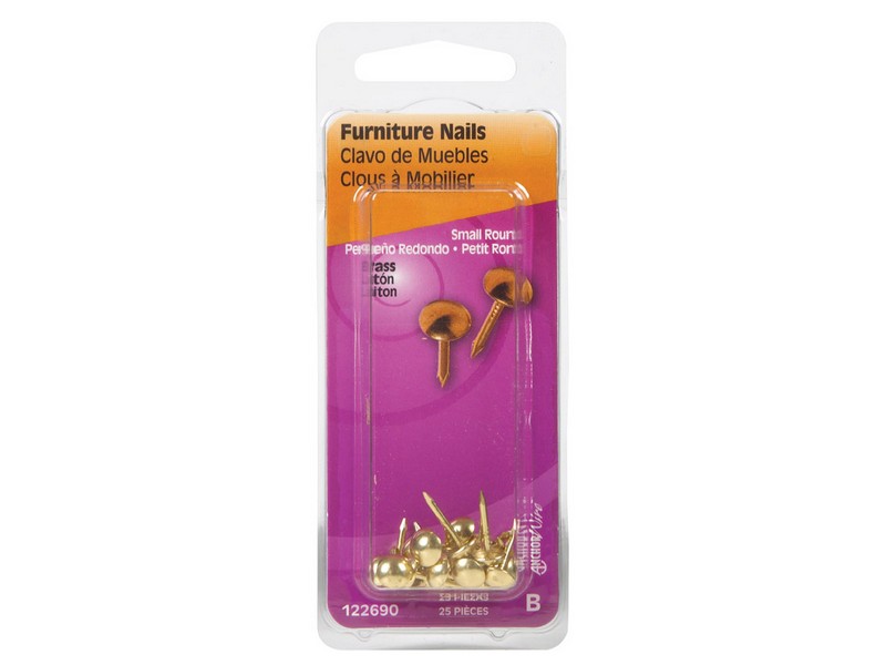 Hillman 7/16 in. Furniture Brass-Plated Brass Nail Round Head