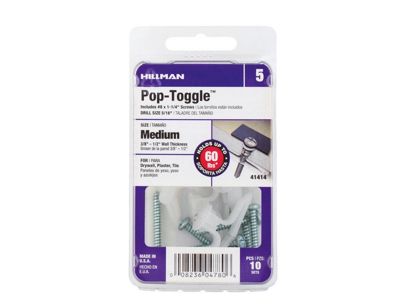 Hillman 3/8 in. D X 1-1/4 in. L Zinc Pan Head Pop-Toggle Anchors 10 pk