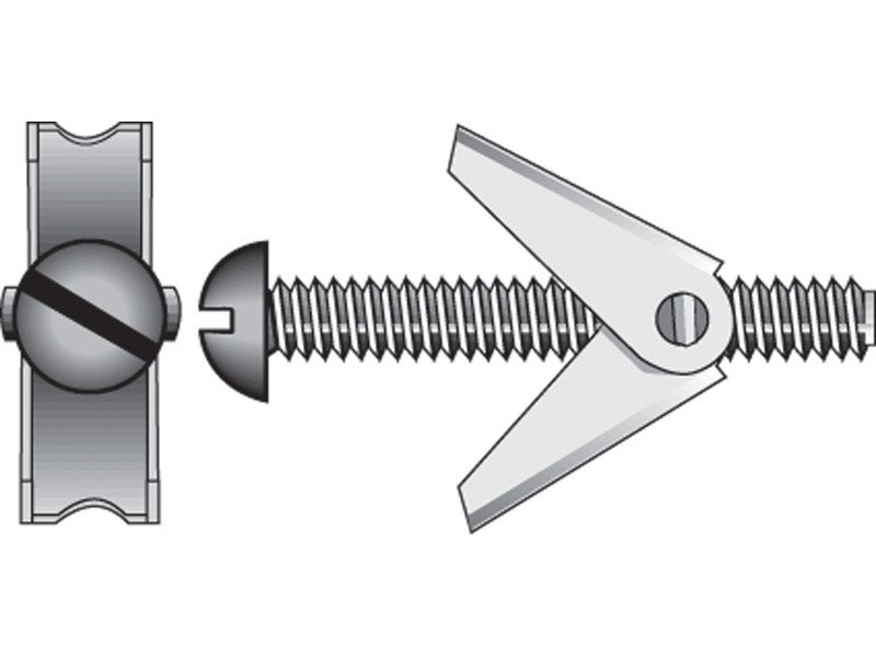 Hillman 1/8 in. D X 3 in. L Round Steel Toggle Bolt 15 pk