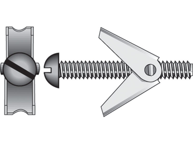 Hillman 1/4 in. D X 3 in. L Round Steel Toggle Bolt 6 pk