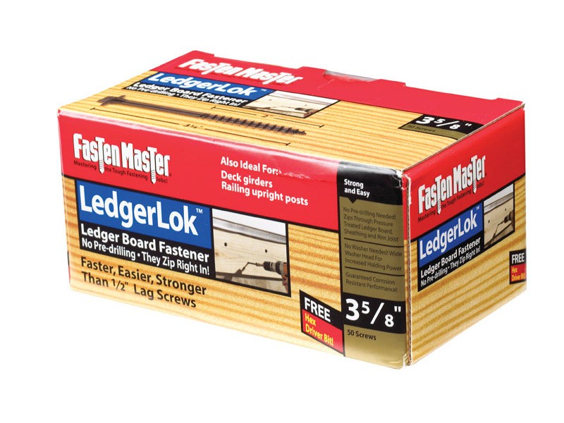 FastenMaster LedgerLok No. 3  S X 3-5/8 in. L Hex Hex Washer Head Deck Screws 50 pk