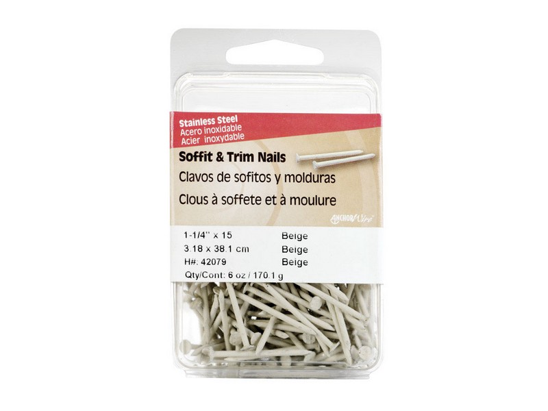 Hillman 1-1/4 in. Soffit and Trim Stainless Steel Nail Flat Head