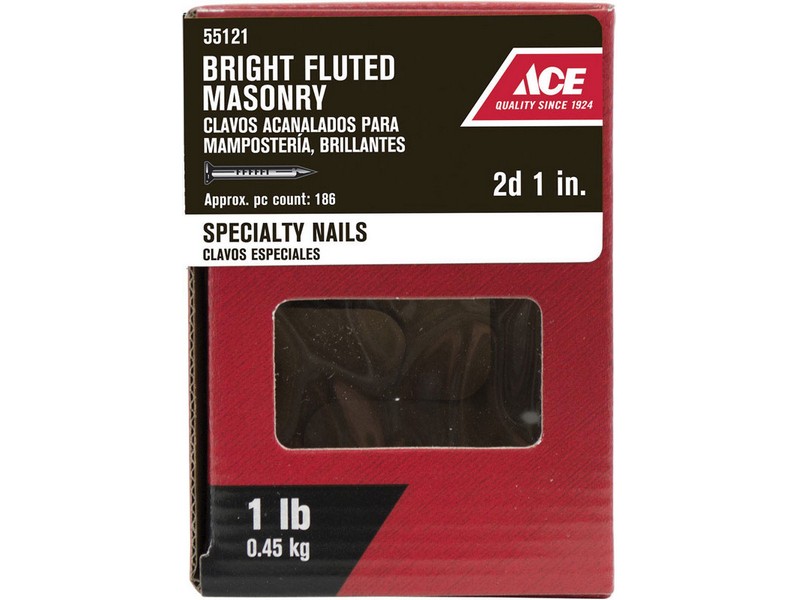 Ace 1 in. Masonry Bright Nail 1 lb