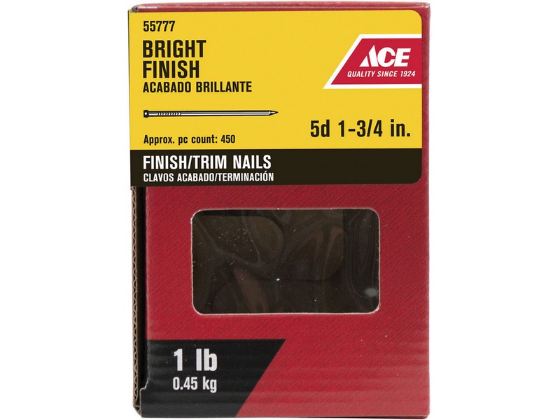 Ace 5D 1-3/4 in. Finishing Bright Steel Nail Countersunk Head 1 lb