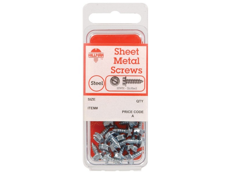 Hillman No. 8  S X 1/2 in. L Slotted Hex Washer Head Sheet Metal Screws 100  1 pk