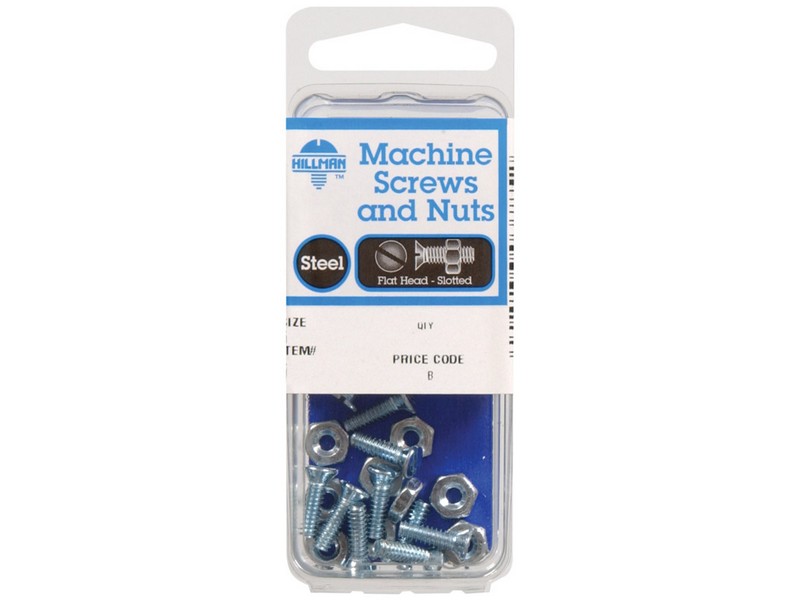 Hillman No. 8-32  S X 1 in. L Slotted Flat Head Zinc-Plated Steel Machine Screws 10 pk