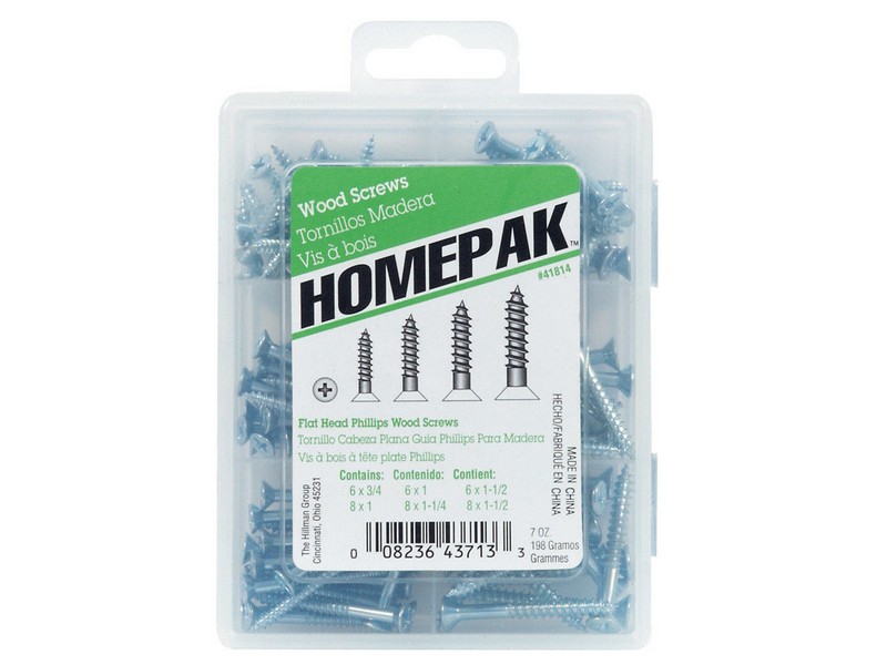 Hillman Homepak Assorted  S X Various in. L Phillips Zinc-Plated Wood Screw Assortment