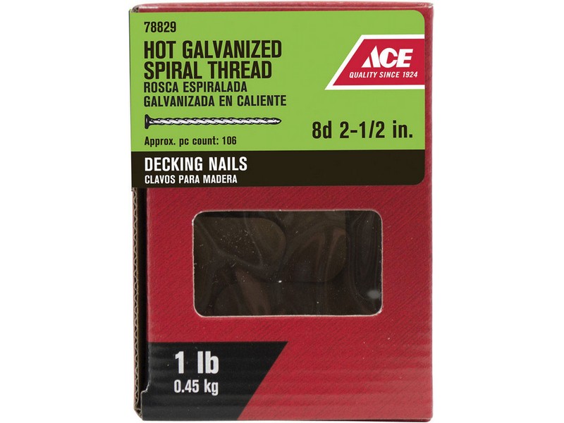 Ace 8D 2-1/2 in. Deck Steel Nail Flat Head 1 lb