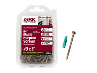 GRK Fasteners R4 No. 9  S X 2 in. L Star Coated Multi-Purpose Screws 110 pk