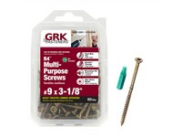 GRK Fasteners R4 No. 9  S X 3-1/8 in. L Star Coated Multi-Purpose Screws 80 pk