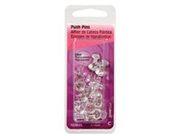Hillman Clear Push Pins 16 pk